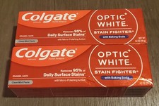 NEW Colgate Optic White W/ Baking Soda Clean Mint Paste Toothpaste 4.2 oz 2pk