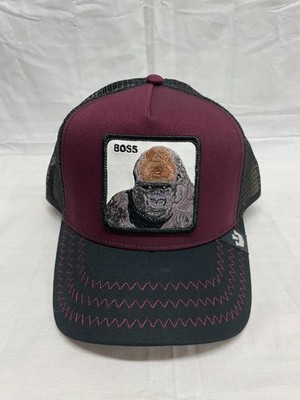 Goorin Bros. Maroon &Black BOSS Gorilla Embroider Patch Trucker Snapback Hat NWT