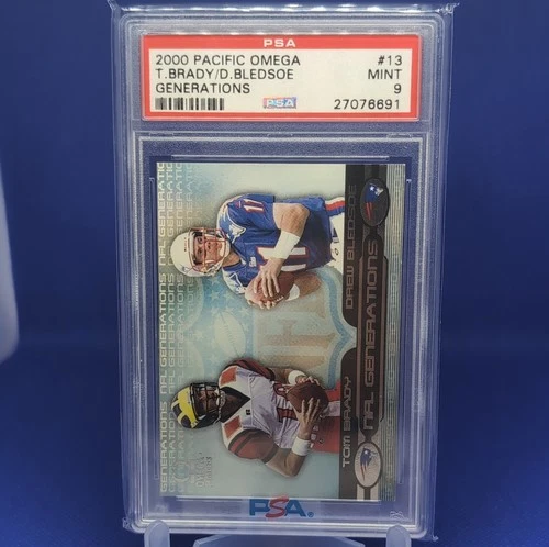 Pacific 2000 Omega NFL Generations Rookie Tom Brady Drew Bledsoe #13 PSA 9