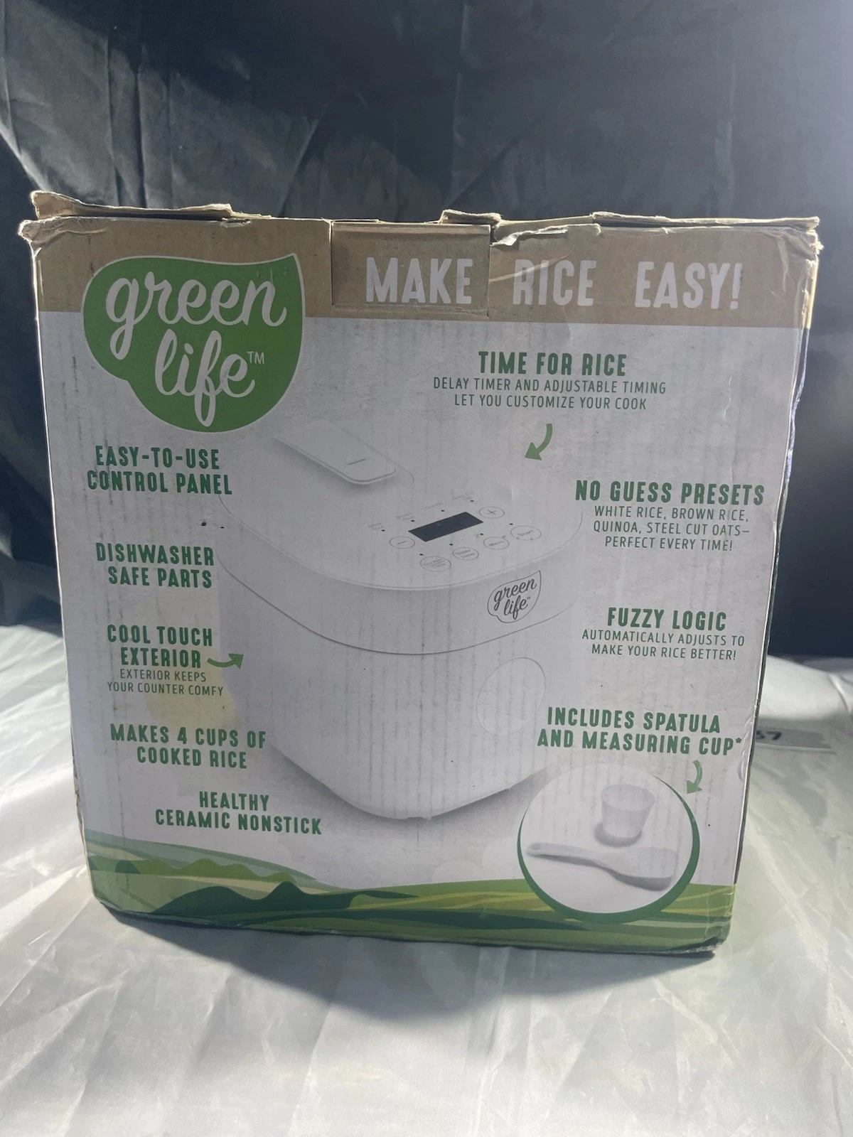 GreenLife 4 Cup Rice and Grains Cooker White