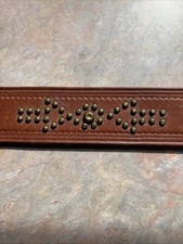 Ralph Lauren Wide Brass Studded Leather Belt XS Western Vtg Arrows