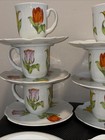 VTG 1979 Sheffield TULIP TIME 16 Piece Coffee Set Mugs/Plates Floral Japan — photo 6