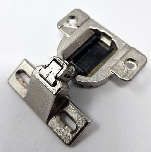 Blum COMPACT 110° Hinge 30.310-11.02 Nickel w/ 130.110-01.26 Base Plate 5/8" OL
