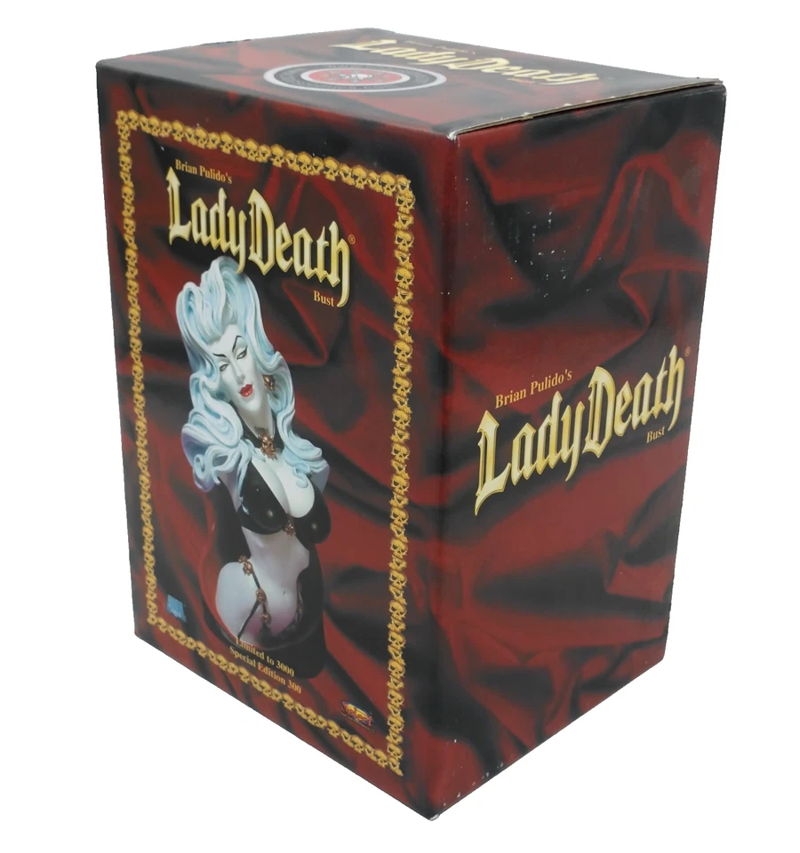 Lady Death mini busto edição regular Chaos Comics 2001 escala 1/6 novo na caixa - Imagem 3 de 4