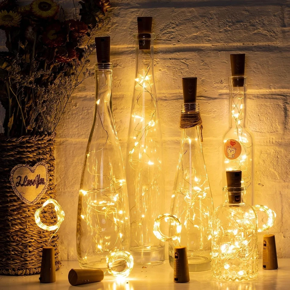 Wine Bottle Lights Cork Fairy String Light Waterproof Battery Operated Christmas - Image 2 of 4