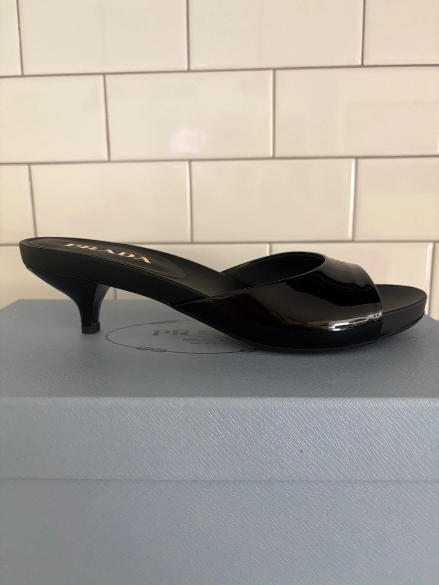 PRADA Patent Leather Kitten Heel Sandals for Women for sale | eBay