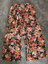 Billabong Wide Leg Pants Womens Medium Floral Tropical Surfer Girl Beach Resort