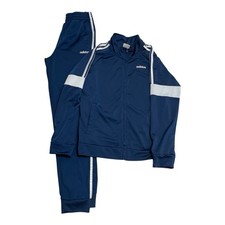 Adidas Navy Blue 2pc Boys Tracksuit 3 Stripes Jacket Pants Size Large 14/16