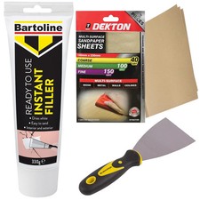Plaster Wood & Wall Filler 330g 3 Filling Tool & Sandpaper Wall Repair Kit &