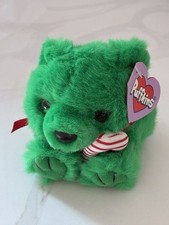 Vintage Puffkins LE Jingles Green Bear 4 1/2" Swibco Plush Stuffed Animal NEW