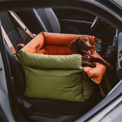 FUNNYFUZZY Dog Car Seat for Medium Sized Dogs, Waterproof 3 in 1 Soft Leather...