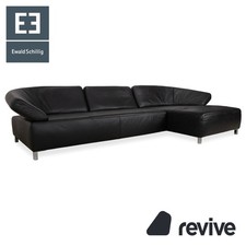 Ewald Schillig Butterfly Canapé d’angle Cuir Noir Fonction Manuelle