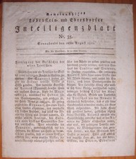 Lobenstein-Ebersdorf 26.8.1820 Zeitung Biedermeier