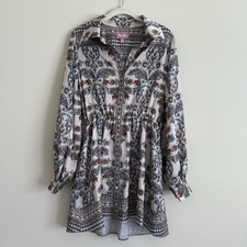 Show Me Your MuMu Carrie Collared Dress Cool Paisley Long Sleeve Women’s Size M