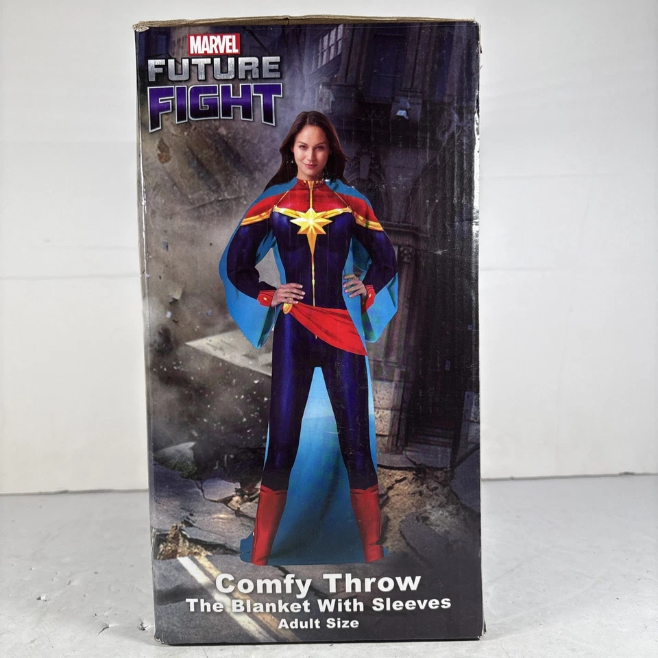 Marvel Future Fight Captain Marvel Fleece Throw Blanket w/ Sleeves - Image 2 of 4