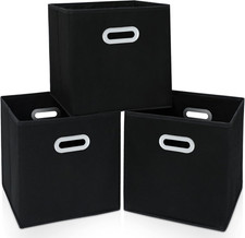 Fabric Cloth Storage Bins,Cube Organizer with Dual Handles Foldable Baskets for