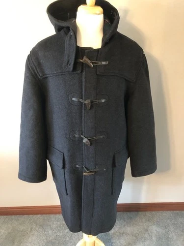 Men's Gloverall Charcoal Gray Duffle Toggle Coat-Size 44-Made in England - product listing photo