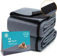 Washable Pee Pads for Dogs 72x72, 2 Pack, Extra Large Reusable Puppy Pads, Dog T