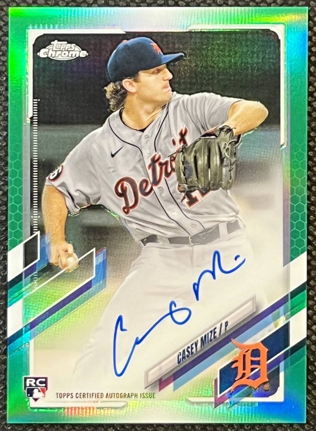2021 Topps Chrome Rookie Autographs Green Refractors RC #RA-CM Casey Mize 18/99