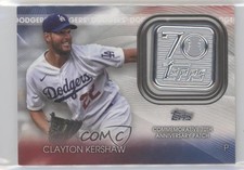 2021 Topps 70th Anniversary Manufactured Logo Clayton Kershaw Patch 0xz8