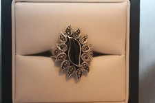 New Sterling Silver Black Onyx Ring SZ 6