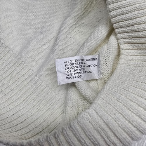Us Polo Assn Men's Large Ivory Black 1/4 Quarter Zip Cotton Sweater Pullover - Picture 9 of 19