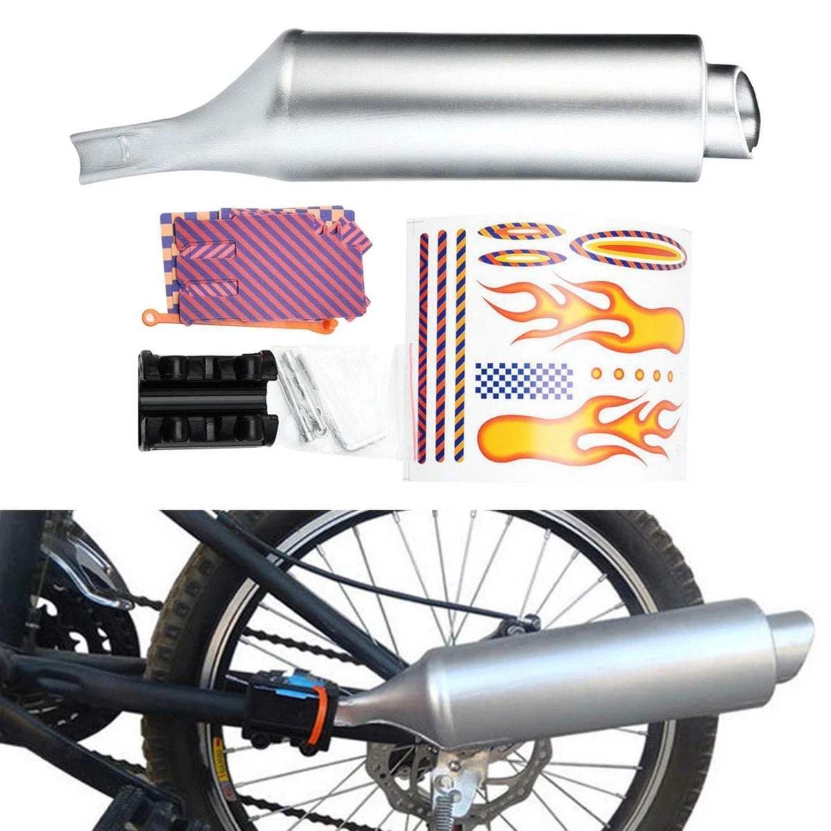 Bicycle Exhaust Sound System Bike Spoke Turbo Exhaust Pipe Bike