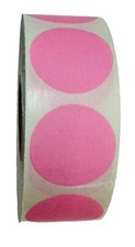 1" Round Pink Color coded Circular Inventory Dots Labels Stickers 1000