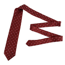 Brooks Brothers Makers Tie Men's Red Geometric 100 Silk Necktie Handmade In USA