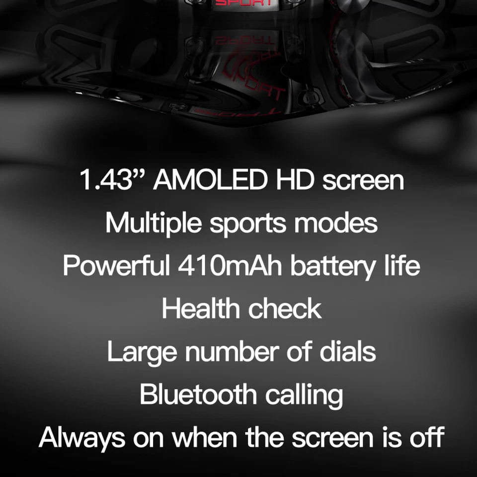 Military Rugged Smart Watch Heart Rate Blood Pressure Fitness Tracker Wristwatch - Image 3 of 4