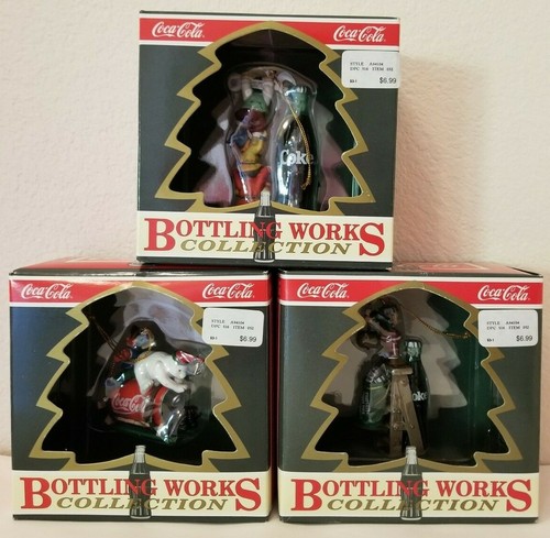 Coca Cola 1994 VTG Ltd. Ed. Bottling Works Collection - set of 3 ornaments