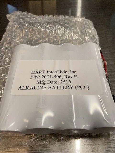 Hart intercivic 2001-596 rev e replacement battery voting machines exp 12/2026