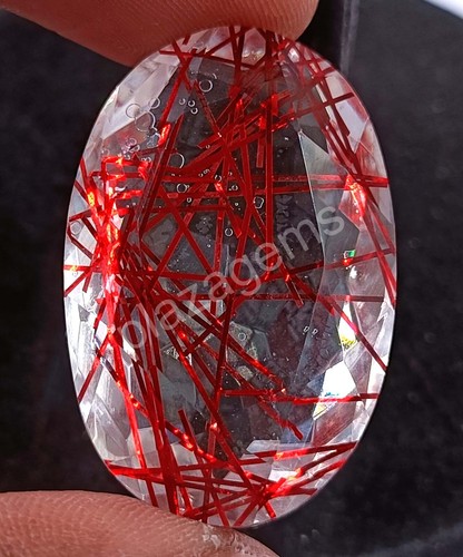 70,90 ct Ovalschliff roter Rutilquarz EGL zertifiziert transparent lose Edelsteine 5AOD - Bild 7 von 9