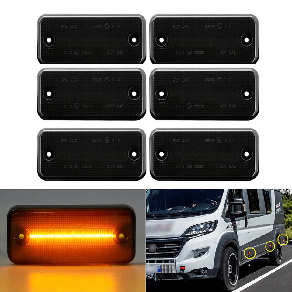 6X LED Seitenmarkierungsleuchte Seitenblinker Für Fiat Ducato Citroen Peugeot - Bild 2 von 4