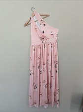 X&Z One-Shoulder Maxi Dress Size L Soft Pink With Flowers