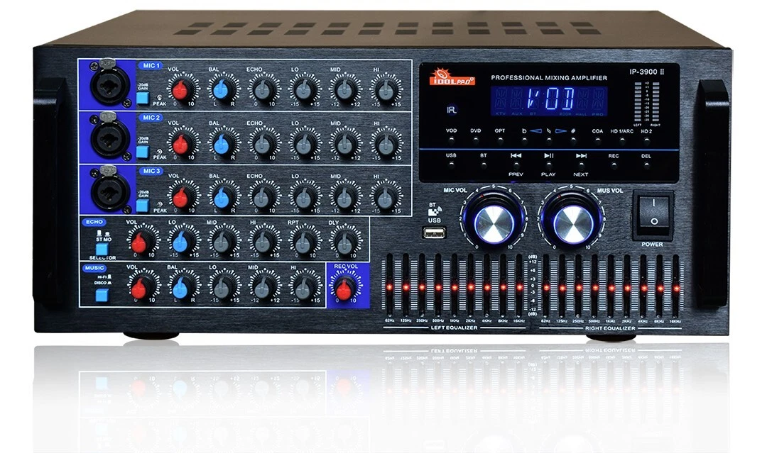 Sistema mezclador de , Mini procesador de Audio con ón de retardo de reverberación con micrófono