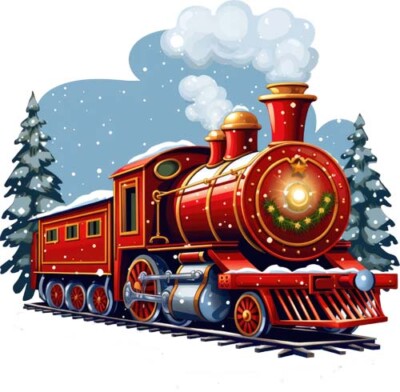 Farbe Weihnachten Schnee Zug Wandbild Schlafzimmer Laptop Vinyl Aufkleber Abziehbild 6 Größen