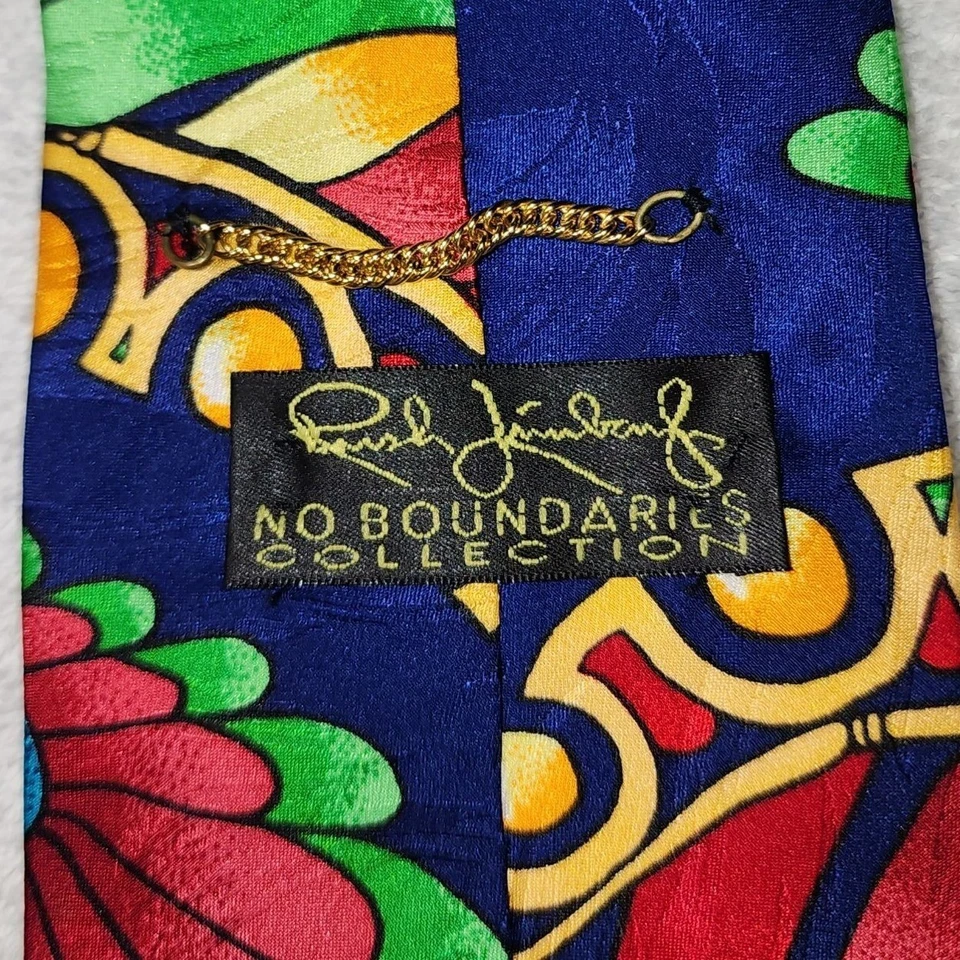 Rush Limbaugh No Boundaries Silk Necktie Mens Multicolor USA Chain Classic Fit - Image 3 of 4