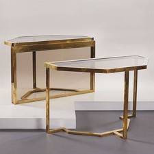 Tavolo Romeo Rega ottone Esagonale 1970