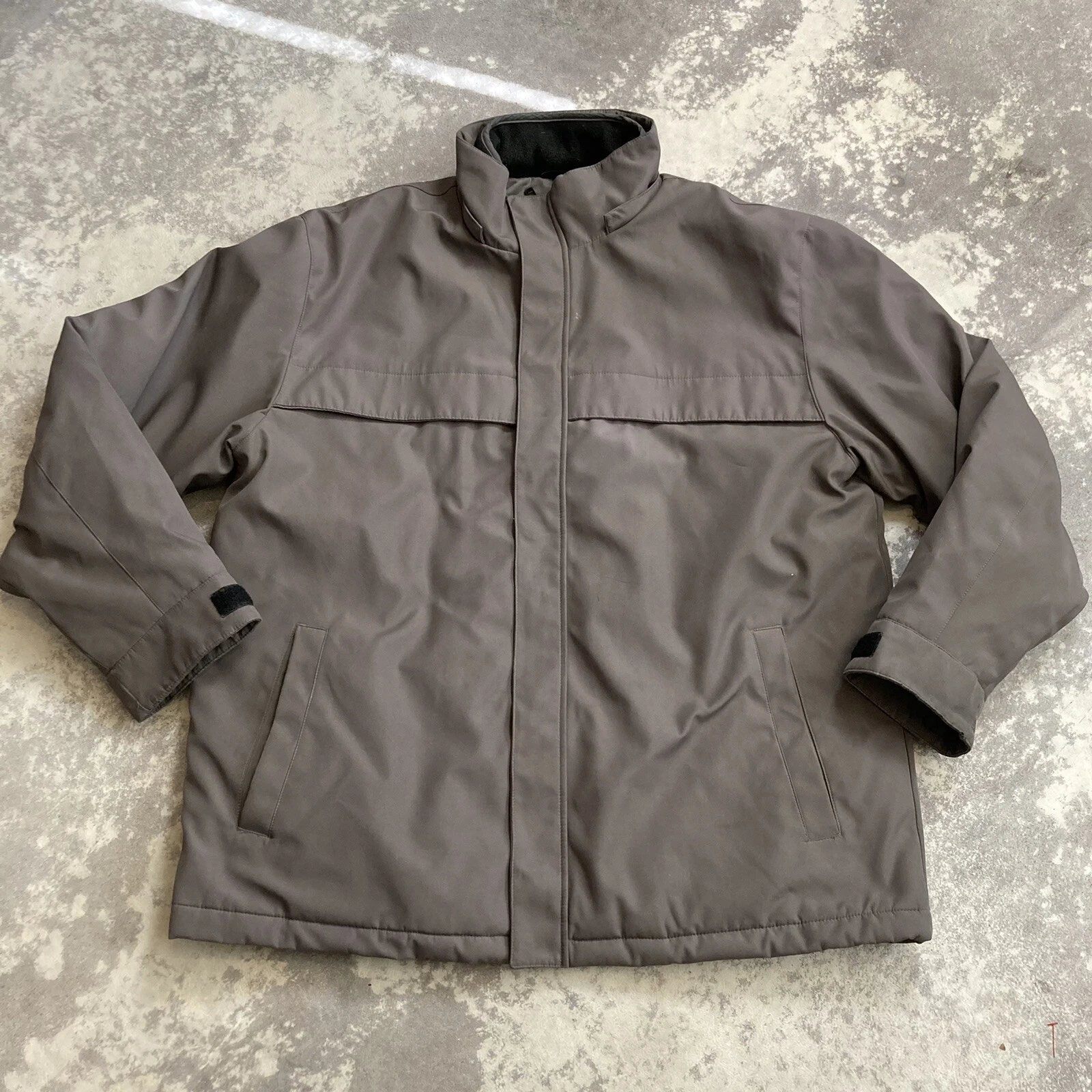 Weatherproof Jacket Mens Size XL Double Zip Coat Green Gray No Hood Winter
