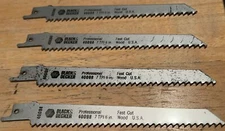 6" 7-TPI RECIPROCATING SAW BLADE WOOD, 40098 B&D, SAW.ZALL, NEW,USA, 4/LOT