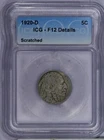 1920-D Buffalo Nickel 5c ICG F12 Details