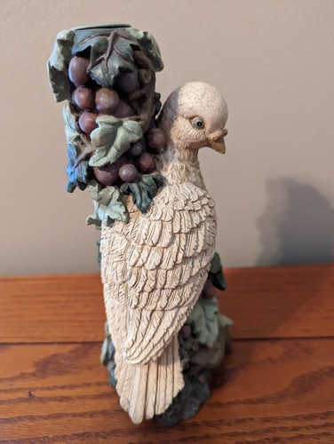 Set of 2 Doves & Grapes Sturdy Resin Candlestick Holders Innovation Giftware - Picture 5 of 15