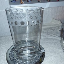 Elegant Glass Vase with Swarovski Crystal 