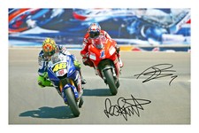 Valentino Rossi & Casey Stoner Signed A4 Photo Print Autograph MotoGP