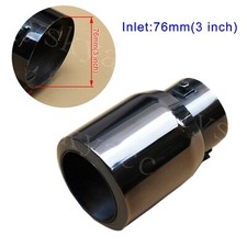 3" 76mm Einlass Auto Endrohr Schalldämpfer Spitze Auspuff hinten Kehle Titanium