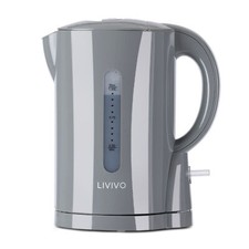LIVIVO 1L Travel Kettle White, Grey Compact Electric Kettle 4 Cup Cordless 1000W
