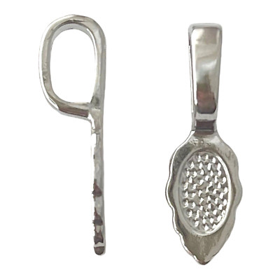 5 Bails Silver Glue On Bail Pendant Connector 26mm Scalloped Leaf Bead Findings