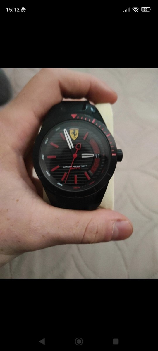 Orologio Uomo Ferrari Scuderia Evo Red Rev Cassa Nera e Cinturino in  Silicone