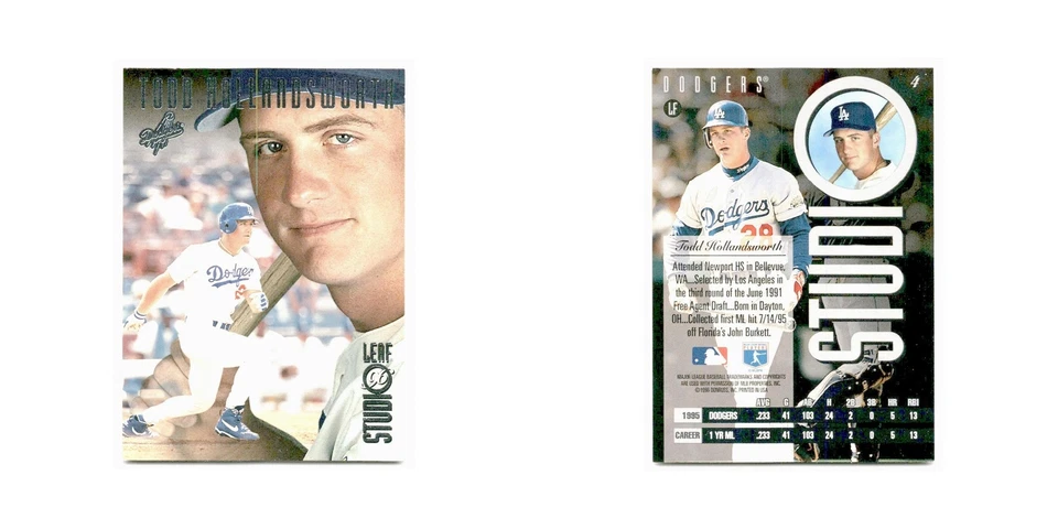 Todd Hollandsworth 1996 Leaf Studio #4 Los Angeles Dodgers Baseball Card NM - Image 3 of 3